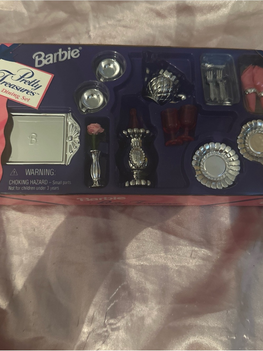 Barbie Silver-Tone Dining Accessories with Pink and Purple Accents